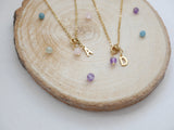 Collier mini Initiale et mini pierre